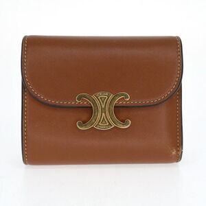 Celine Triomphe Flap Wallet Brown